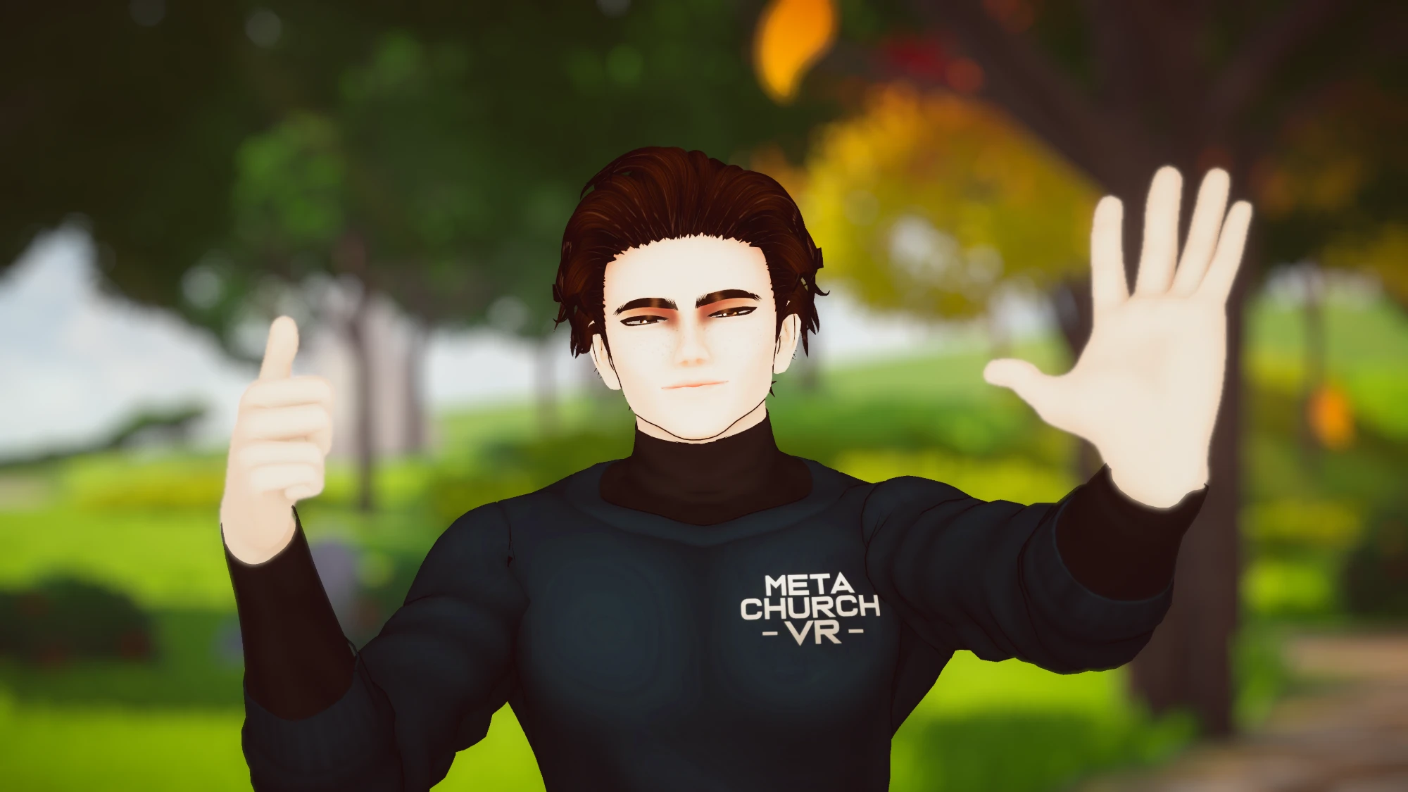 Pastor Mike&rsquo;s avatar, waving.